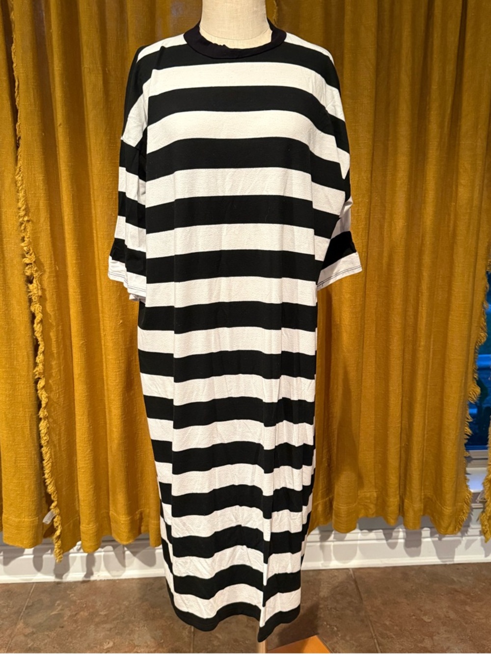 Dressed in LALA Black & White Striped Midi Dress